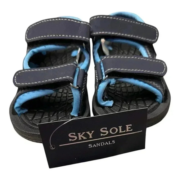 Skysole Boys Double Adjustable Strap Lightweight Sandals Blue Size 7-8 Medium - Picture 6 of 7